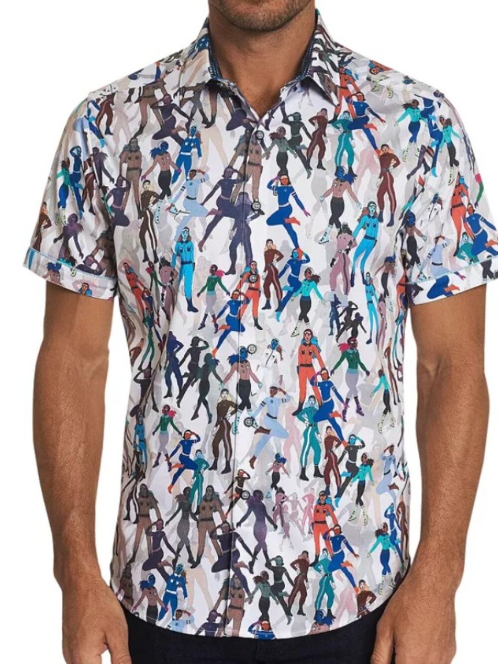 Robert Graham Trixie Classic Fit Short Sleeve Button-Down Shirt Size L